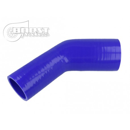 Réducteur silicone 45° 89-76mm bleu
