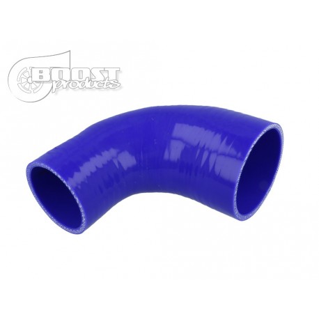 Réducteur silicone 90° 89-76mm bleu