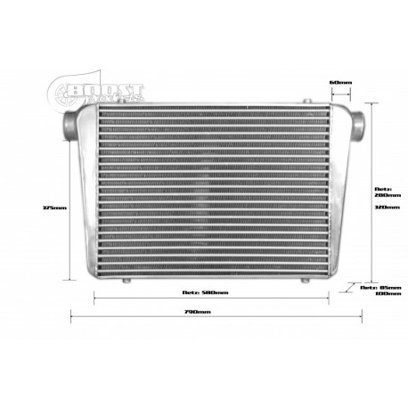 Echangeur Intercooler 600x450x100mm – Ø76mm