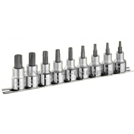 Jeu 9 douilles de tournevis Torx 1/2"