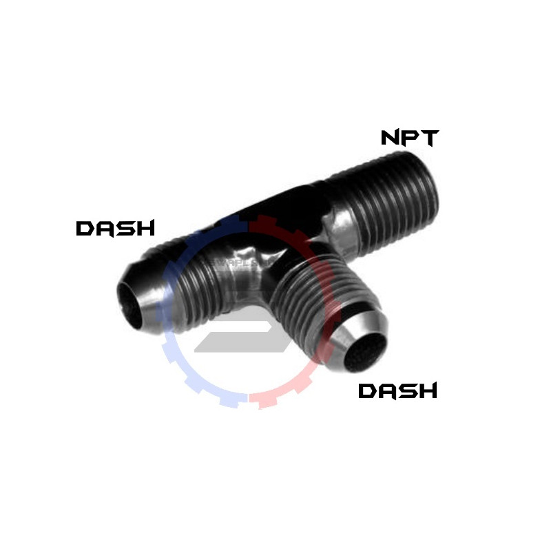 Raccord T Dash 8 vers 3/8’’ NPT et Dash 8