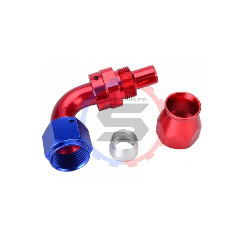 90° Dash 8 PTFE rouge