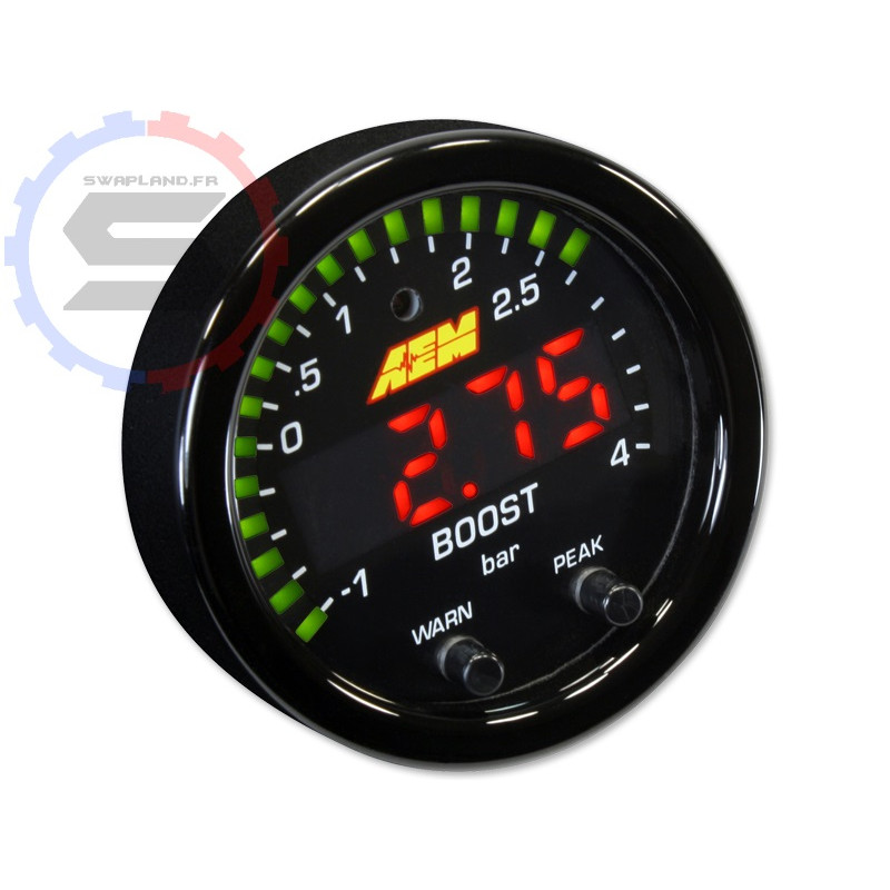 Manomètre de pression turbo AEM X-Series de -1 à 4 bar