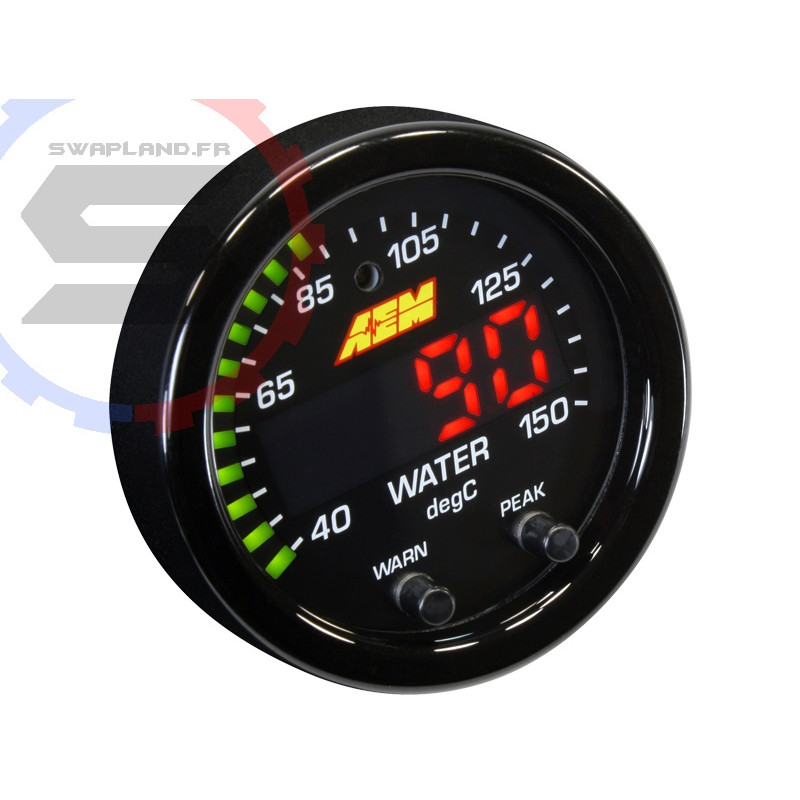 Manomètre de température d'huile/eau/transmission AEM X-Series de 40° à 150°