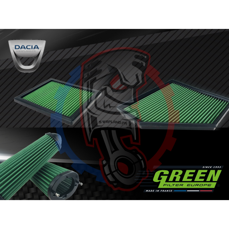 Filtre à air green de remplacement pour Dacia