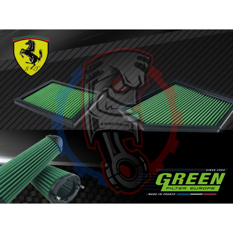 Filtre à air green de remplacement pour Ferrari