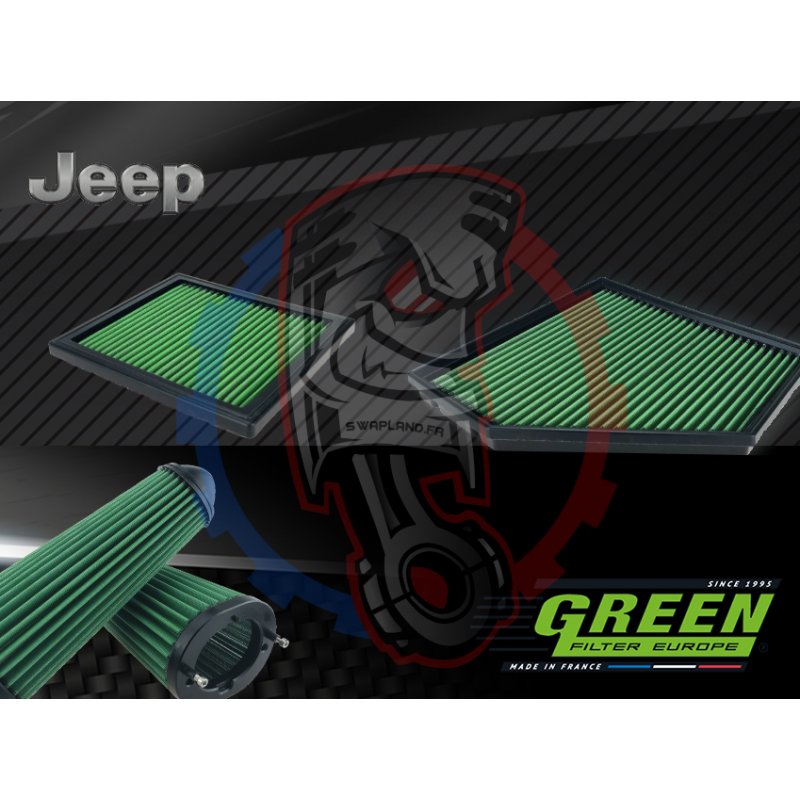 Filtre à air green de remplacement pour Jeep