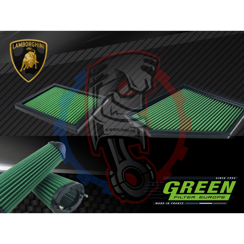 Filtre à air green de remplacement pour Lamborghini