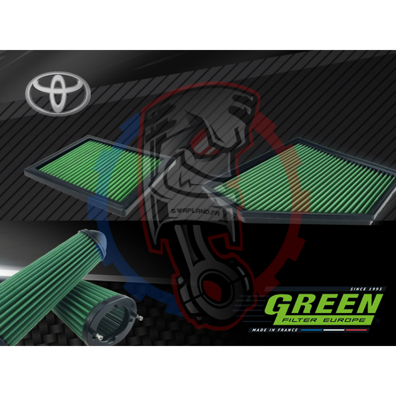 Filtre à air green de remplacement pour Toyota