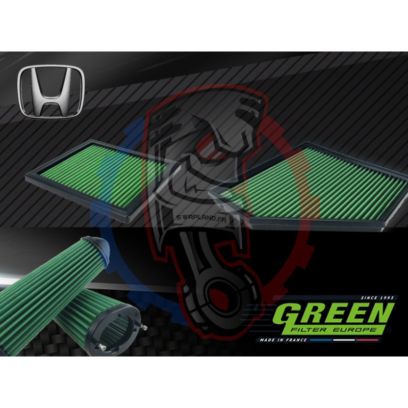 Filtre à air green de remplacement pour honda