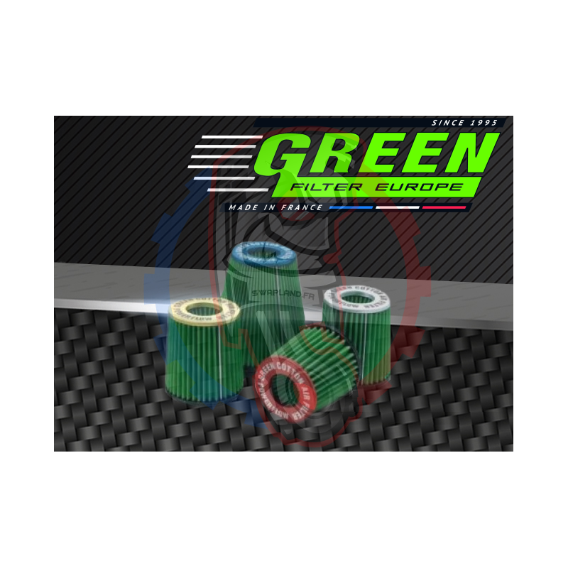 Filtre à air Green Cylindrique Power-flow Argent