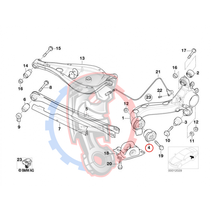 Silent bloc aluminium de bras oscillant BMW E36 E46 n°4