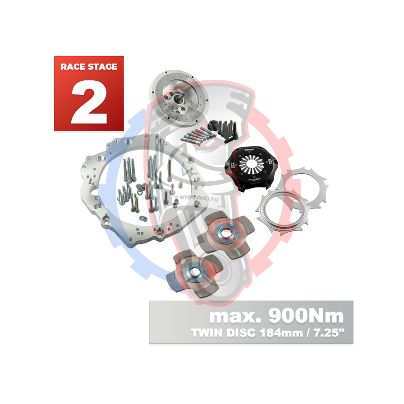 Kit embrayage race stage 2 pour moteur Toyota JZ avec boite BMW M57N HGU HGK / N54 - 184mm