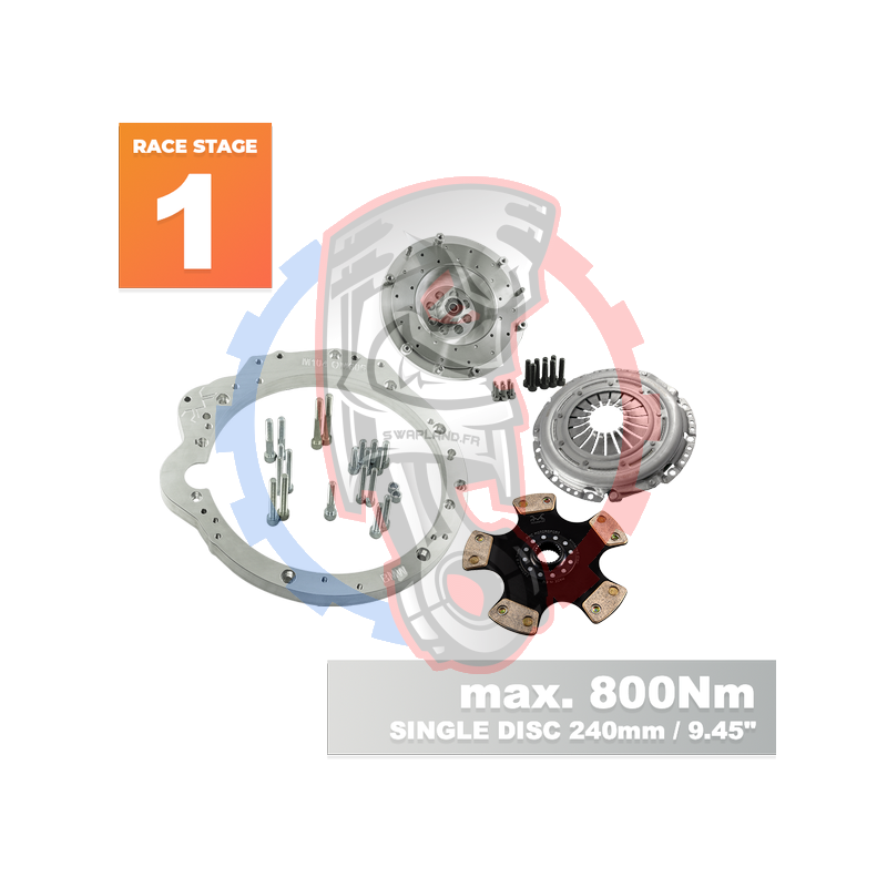 Kit embrayage Race stage 1 pour moteur Mercedes-Benz M104 avec boite BMW M57N2 6-Vitesses HGD JGA - 240mm