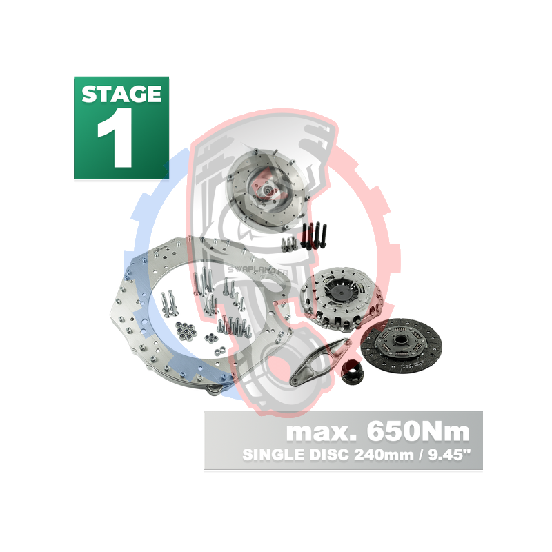 Kit embrayage Stage 1 pour moteur GM Chevrolet V8 LS LS1 LS3 LS7 LM7 LQ avec boite BMW M57N2 6-Vitesses HGD JGA - 240mm