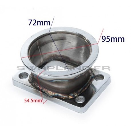 Adaptateur Turbo à Bride en V de 5 Boulons à 3 Pouces, Adaptateur en Acier Inoxydable pour T3 T4 Turbo