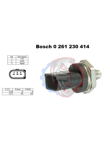 Capteur de pression Bosch 10 bars
