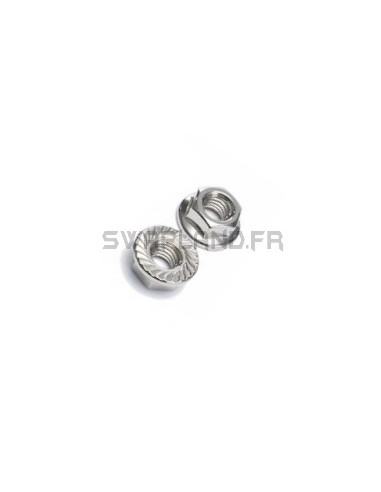 Lot De 10 écrous M8 à Embase Collerette Crantée Inox A2 – Neufs, Fixation Inoxydable