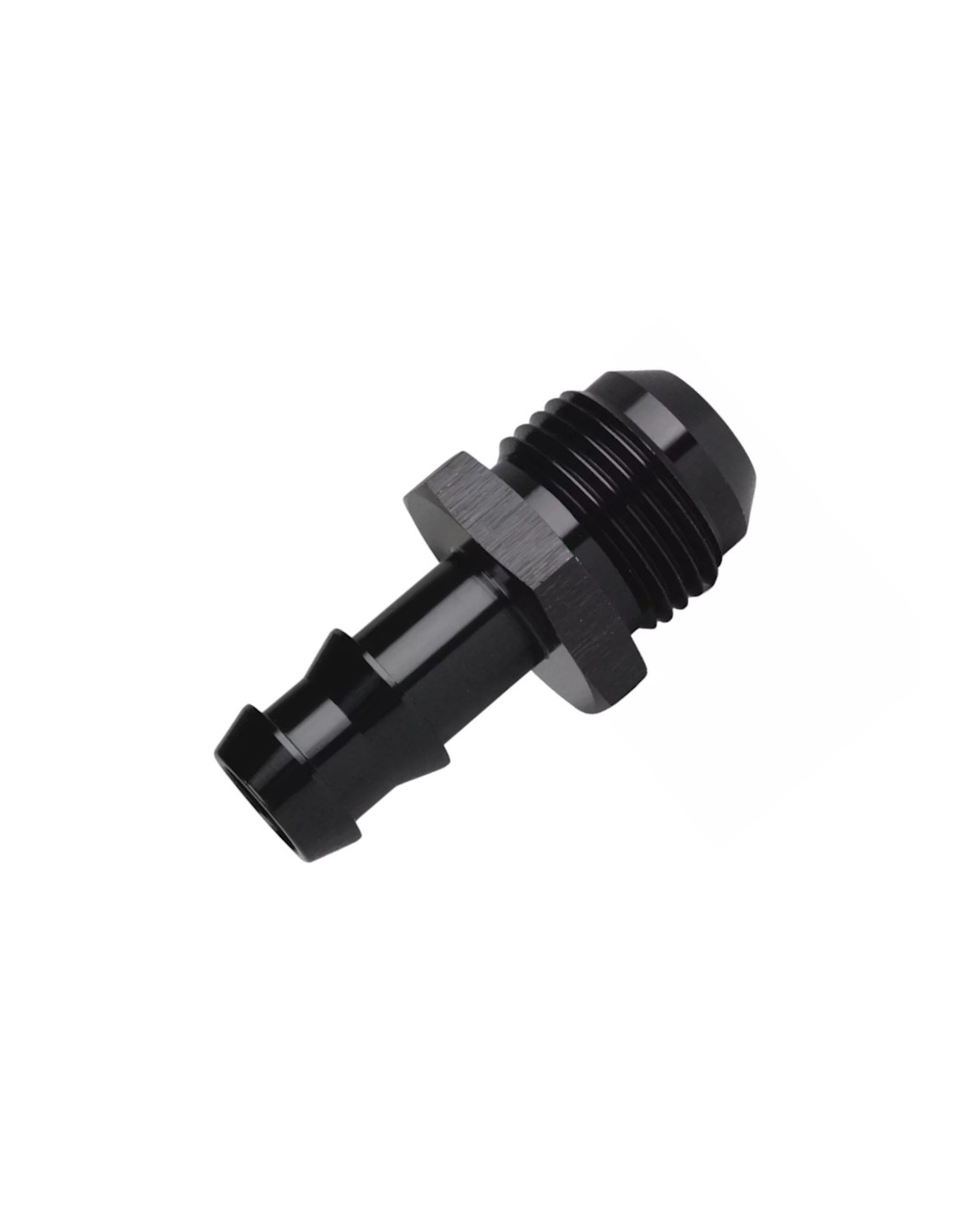 Raccord Aluminium AN6 Noir 180° - Pour Conduites Huile, Essence, Eau - 10